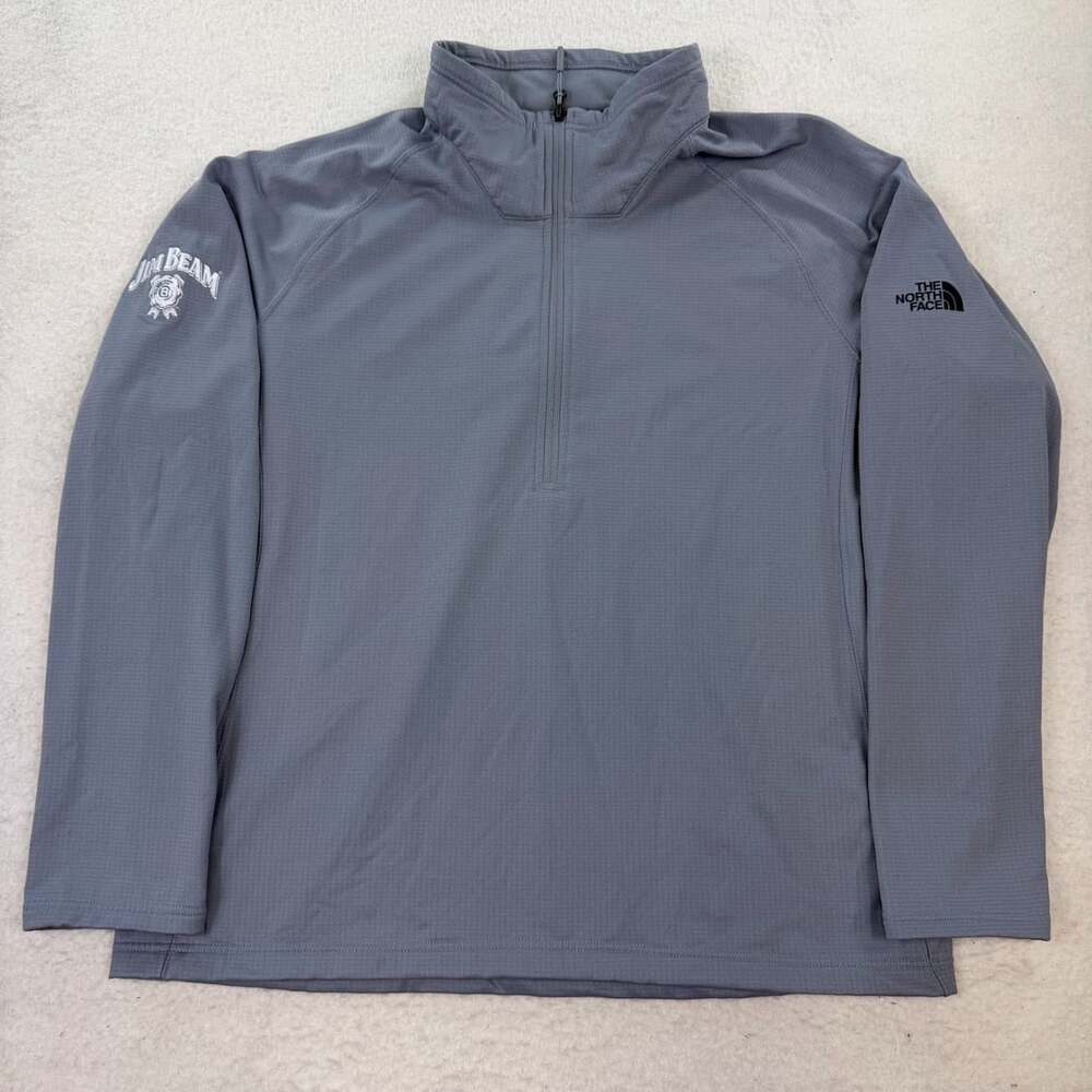 The North Face Jim Beam Gray 1/4 Zip Pullover Fleece Jacket Mens Sz XXL